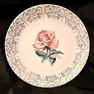 VTG 1950s Crooksville Delmar Rose Plates - Set of 4 - 22KT Gold - Bundle & Save!
